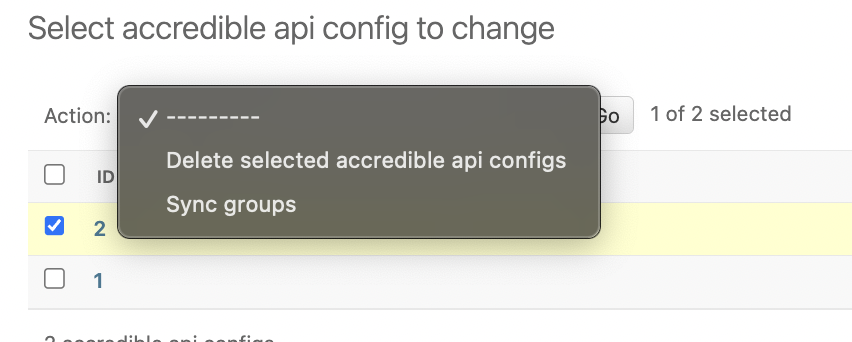 Accredible groups synchronization