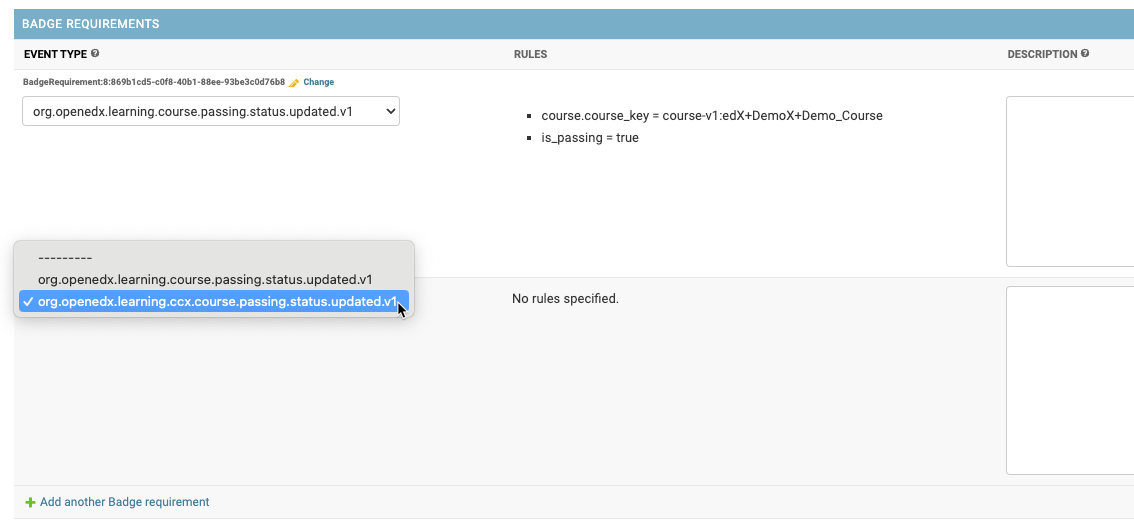 Badge template requirements