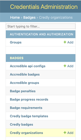 Badges administration